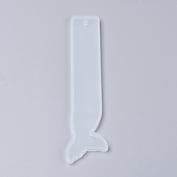 Silicone Bookmark Molds, Resin Casting Molds, Fish Tail, White, 143x35x4.5mm, Inner Diameter: 140x33mm