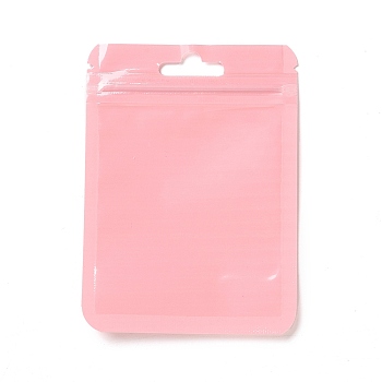 Rectangle Plastic Zip Lock Gift Bags, with Transparence Windows Resealable Bags, Light Coral, 11x8x0.15cm, Unilateral Thickness: 2.5 Mil(0.065mm)