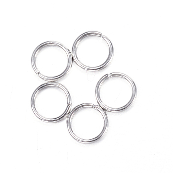 304 Stainless Steel Jump Rings, Open Jump Rings, Stainless Steel Color, 18 Gauge, 7x1mm, Inner Diameter: 5mm