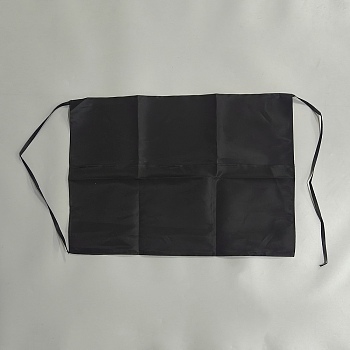 Polyester Half Apron, with Double Belt, for Household Cleaning Cooking, Black, 475x655x0.8mm