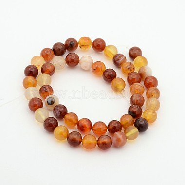 Natural Red Agate Dyed Round Bead Strands(G-P070-20-8mm)-2