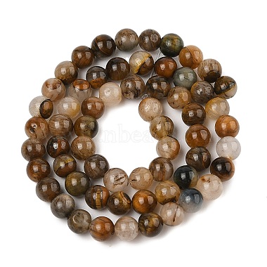 Natural Yellow Tiger Eye Beads Strands(G-H238-6mm)-2