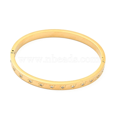 placage ionique (ip) 304 bracelet en acier inoxydable avec strass(BJEW-Q768-01G)-2