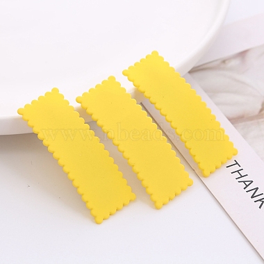 Yellow Plastic Snap Hair Clips
