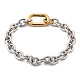 304 Stainless Steel Cable Chain Bracelets for Women Men(BJEW-C089-09GP)-4