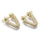 Brass Micro Pave Clear Cubic Zirconia D-Ring Anchor Shackle Clasps(ZIRC-S066-048-NF)-2