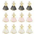 18Pcs 3 Styles Alloy Enamel Pendants, Dress Charms, Golden, Mixed Color, 21x13.5x1.5mm, Hole: 1.6mm, 6pcs/color(ENAM-YW0008-37)
