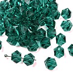 K9 Glass, Imitation Austrian Crystal Beads, Grade AAA, Faceted, Cornerless Cube Beads, Dark Cyan, 6x5.5x5.5mm, Hole: 0.7~0.9mm(SWAR-F084-6x6mm-24)