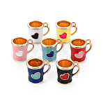Rack Plating Alloy Enamel Charms, Cadmium Free & Nickel Free & Lead Free, Cup, Light Gold, Mixed Color, 14x14x11mm, Hole: 1.5mm(ENAM-T015-013-NR)