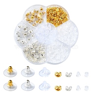 760Pcs 7 Styles Brass & Plastic Ear Nuts, Earring Backs, Clear, 3~12x3~7mm, Hole: 0.5~1mm(FIND-YW0004-99)