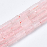Natural Rose Quartz Beads Strands, Column, 5~6x3mm, Hole: 0.8mm, about 64~65pcs/strand, 15.35inch(39cm)(G-S366-086)