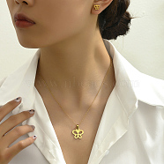 Gold Plated Butterfly Pendant Set with Earrings and Necklace for Women(RH5416)