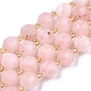 Natural Dolomite Beads Strands, Faceted, Dyed, Round, Pink, 8x8mm, Hole: 1.2mm, about 33pcs/strand, 15.16 inch~15.35 inch(38.5cm~39cm)(G-T131-85A-09)