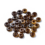Natural Tiger Eye European Beads, Large Hole Beads, Rondelle, 12x6mm, Hole: 5mm(G-G740-12x6mm-10)