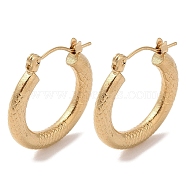 Texture 201 Stainless Steel Half Hoop Earrings for Women, with 304 Stainless Steel Pin, Golden, 22.5x3mm(EJEW-G385-22G)