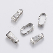 304 Stainless Steel Snap on Bails, Stainless Steel Color, 6x2x3mm, Inner: 2.5x5.5mm(STAS-F155-28P)