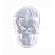 DIY Halloween Themed Display Decoration Silicone Molds, Resin Casting Molds, Skull, White, 156~158x98~103x22mm(HAWE-PW0001-015A)