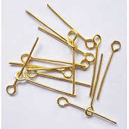 Iron Eye Pin, Cadmium Free & Nickel Free & Lead Free, Golden, 16x0.7mm, Hole: 2mm, about 17000pcs/1000g(EP1.6cm-01G-NF)