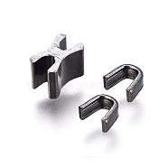 Clothing Accessories, Brass Zipper Repair Down Zipper Stopper and Plug, Gunmetal, 6.5x4x4.5mm, 4x4.5x2.5mm(KK-WH0033-26C-B)