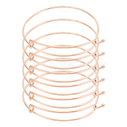 Adjustable PVD Vacuum Plating 304 Stainless Steel Expandable Bangle Making, Rose Gold, 2-3/8 inch(6.1~6.2cm)(BJEW-UN0001-12RG)