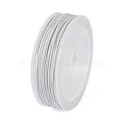 Braided Nylon Threads, Mambo Thread, with Spool, for Jewelry Making, Round, Light Grey, 1mm, about 49.21 Yards(45m)/Roll(PJ-TAC0006-01C)