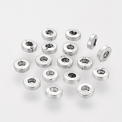 Tibetan Style Spacer Beads, Lead Free & Cadmium Free, Donut, Antique Silver, 6x2mm, Hole: 2.5mm(X-LF0842Y-AS)