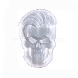 DIY Halloween Themed Display Decoration Statue Silicone Molds, Portrait Sculpture Resin Casting Molds, Skull, White, 156~158x98~103x22mm(HAWE-PW0001-015A)