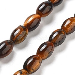 Natural Tiger Eye Beads Strands, Rice, 12x8mm, Hole: 1.2mm, about 33pcs/strand, 15.94''(40.5cm)(G-B106-B14-01)