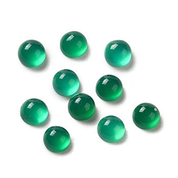 Natural Green Onyx Agate(Dyed & Heated) Cabochons, Half Round, 3x2mm