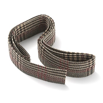 1M Cotton Ribbons, Garment Accessories, Double Sided Tartan Pattern, Saddle Brown, 1 inch(25mm), about 1.09 Yards(1m)/pc