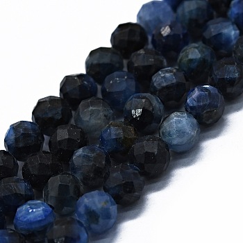 Dyed & Heated Natural Kyanite Beads Strands, Faceted(64 Facets), Round, 6mm, Hole: 0.8mm, about 62~67pcs/strand, 15.16~15.55 inch(38.5~39.5cm)
