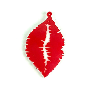 Valentine's Day Silicone Pendant Molds, Resin Casting Molds, for Keychain Clasps Craft Making, Lip Pattern, 88.5x53x6mm, Hole: 2.5mm, Inner Diameter: 48.5x84mm