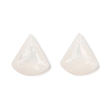 Opaque Resin Decoden Cabochons, Triangle, White, 12x10.5x3.5mm