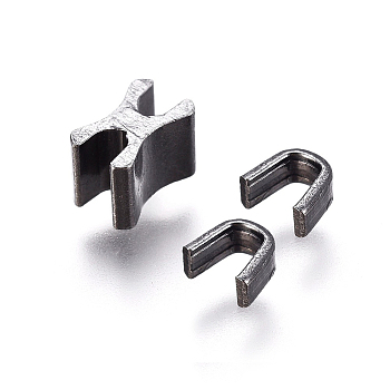Clothing Accessories, Brass Zipper Repair Down Zipper Stopper and Plug, Gunmetal, 6.5x4x4.5mm, 4x4.5x2.5mm
