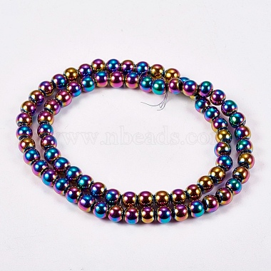 Electroplate Non-Magnetic Synthetic Hematite Beads Strands(X-G-J169A-6mm-05)-2