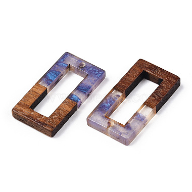 Transparent Resin & Walnut Wood Pendants(RESI-ZX017-41)-2