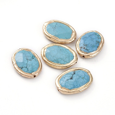 29mm Oval Natural Turquoise Beads