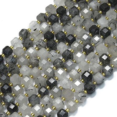 Cube Tourmalinated Quartz Beads