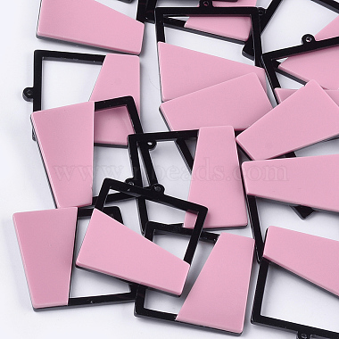 Pink Square Cellulose Acetate Pendants