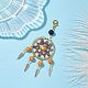 Woven Web/Net with Feather Glass Seed Beads Pendant Decorations(HJEW-MZ00074)-4