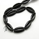 Natural Oval Black Stone Beads Strands(G-P062-43)-2