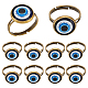 10Pcs Plastic Evil Eye Adjustable Rings Set(RJEW-AR0002-04)-1