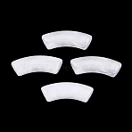 Acrylic Imitation Gemstone Beads, Two Tone, Curved Tube, White, 36x13.5x11.5mm, Hole: 4mm, about 148pcs/500g(MACR-S372-001B-08-1)