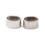 Non-Tarnish 304 Stainless Steel Slide Charms, Oval, Stainless Steel Color, 7.5x12x8mm, Hole: 5x10mm(X-STAS-S133-01P-01)