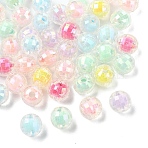 50Pcs Transparent Acrylic Beads, Bead in Bead, AB Color, Faceted, Round, Mixed Color, 8mm, Hole: 2mm(TACR-YW0002-27)