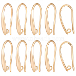 30Pcs Brass Ear Hooks, with Loop, Nickel Free, Real 18K Gold Plated, 20x3.5x10.5mm, Hole: 1.4mm, Pin: 1mm(KK-BBC0029-09)