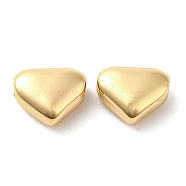 Brass Beads, Heart, Real 18K Gold Plated, 5x6.5x3mm, Hole: 1.2mm(KK-F855-01G)