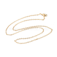 Brass Chain Necklaces, Cross/Rolo Chain, with Lobster Claw Clasps, Real 18K Gold Plated, 17.5 inch(44.5cm)(X-MAK-L009-04G)