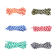 6 Pairs 6 Colors Tartan Pattern Polyester Cord Shoelace, Two Tone, for Shoe Accessories, Flat, Mixed Color, 1800~1830x8x1mm, 1 pair/color(FIND-FH0006-85A)