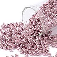 TOHO Round Seed Beads, Japanese Seed Beads, (571) Galvanized Rose Gold, 8/0, 3mm, Hole: 1mm, about 1110pcs/50g(SEED-XTR08-0571)